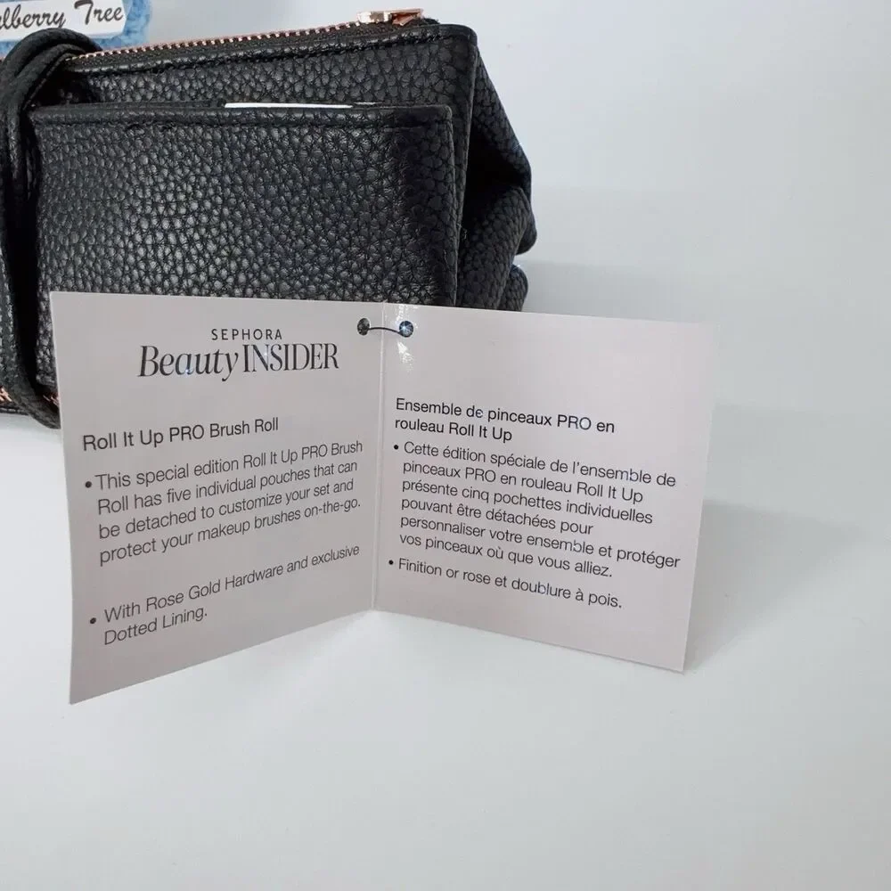 Sephora Roll It Up Pro Makeup Brush Zip Convertible Faux Leather Travel Bag NWT - Picture 7 of 9